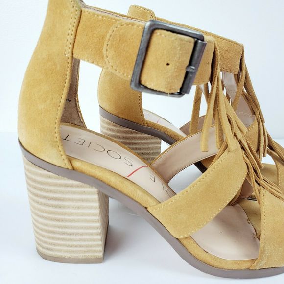 Sole Society DELILAH Suede Fringe Heels Sz 5 EUC - Picture 6 of 10